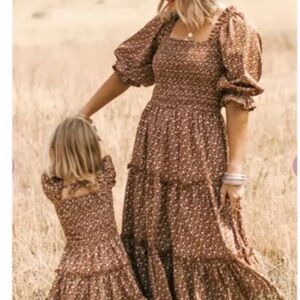 Floral Brown woman Dress